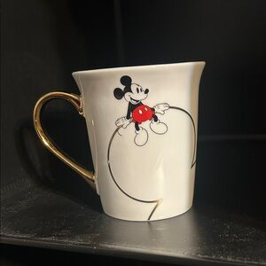 Disney Mickey Mouse White and Gold Mug